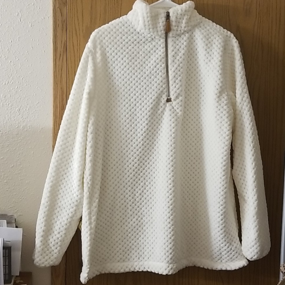Faux Fur Half Zip Pull Over Sweater